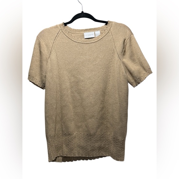 Liz Claiborne Tops - Liz Claiborne Tan Short Sleeve Top XL 100% cotton